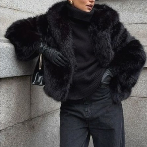 Vintage | The Must Have Classic Black Rabbit Fur Coat - Picture 16 of 16